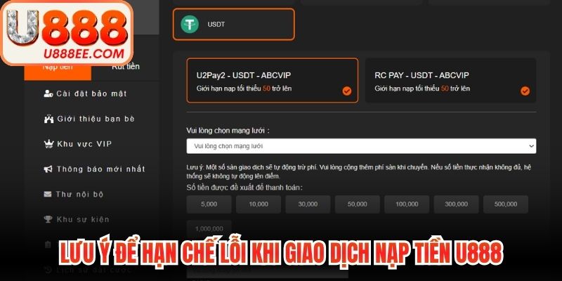 Nạp Tiền U888 - Hướng Dẫn Giao Dịch An Toàn Siêu Tốc